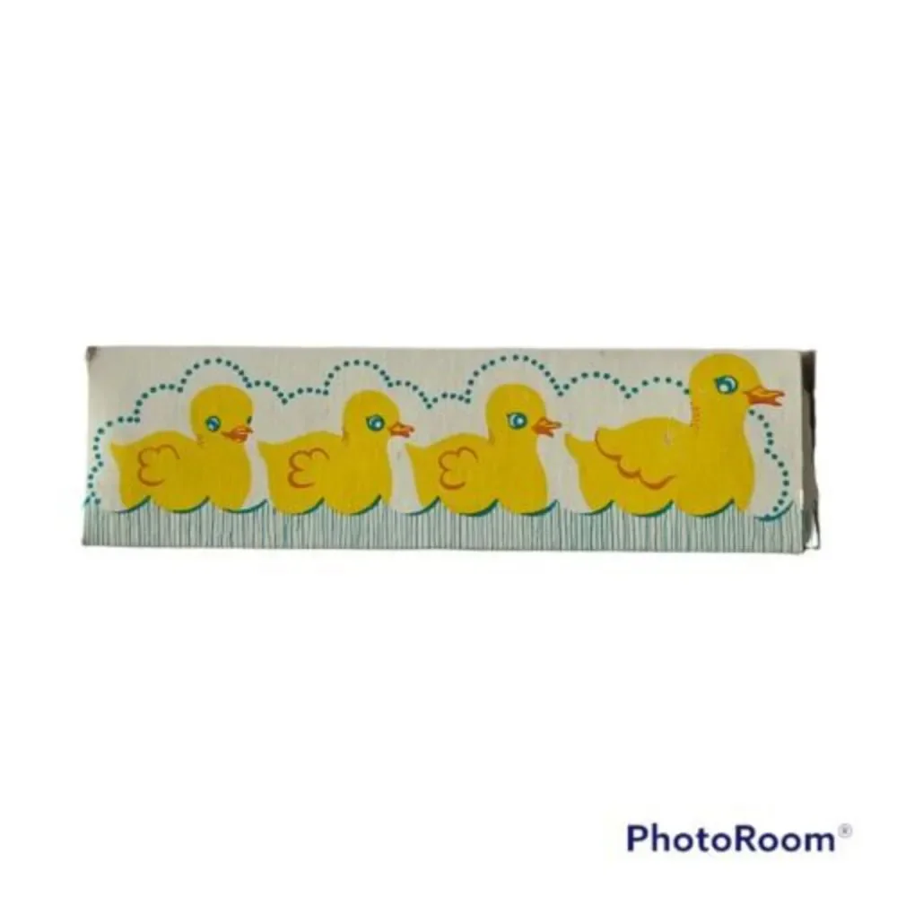 NOS Vintage Stanley Baby Hairbrush and Comb Yellow‎ Ducks Nylon Bristle #4060